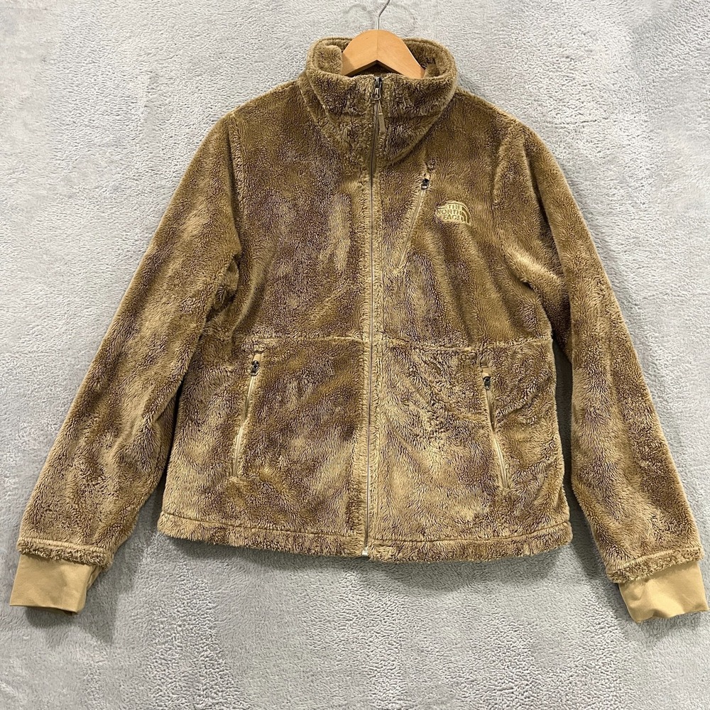 The North Face Jacket Womens Large Brown Fleece Full Zip Mock Neck Cozy Winter